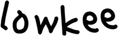 Black 'lowkee' text on a white background